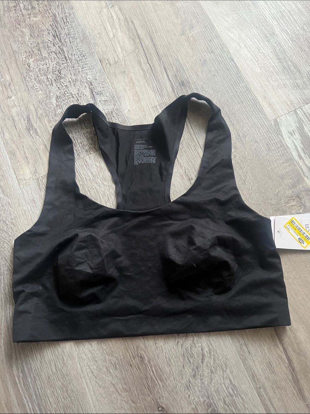 Auden Seamless Racerback Sports Bra - Black